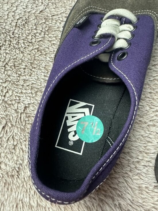 Vans Authentic Suede Canvas Purple Black Men’s 7 - W 8.5 New 721356 main image 4